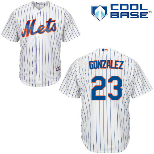 Mets #23 Adrian Gonzalez White(Blue Strip) New Cool Base Stitched MLB Jersey